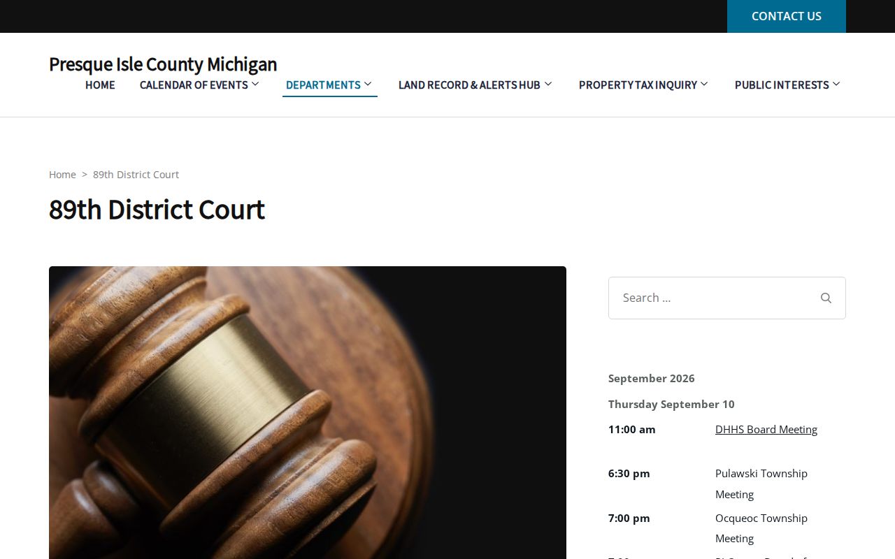 Presque Isle County 89th District Court criminal information